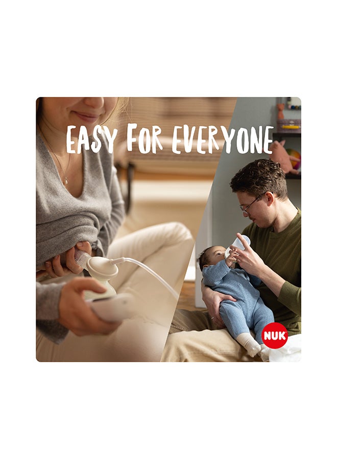 NUK Soft And Easy Electric Breast Pump, Breast Attachments Made Of 100% Silicone, Small, Light And Quiet, Battery For Travel, Breast Attachments 24 Mm And 27 Mm, 1 X Perfect Match Baby Bottle - Image 3
