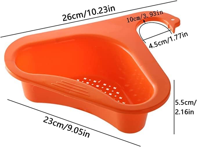 Aspeona Swan Drain Rack Strainer Multifunctional Kitchen Triangular Sink Filter Household Swan Drain Basket for Kitchen Sink Sink Corner Kitchen Sink Strainer Basket Pack of 2 Multi Color - Image 2