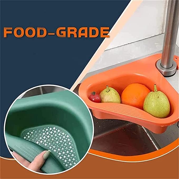 Aspeona Swan Drain Rack Strainer Multifunctional Kitchen Triangular Sink Filter Household Swan Drain Basket for Kitchen Sink Sink Corner Kitchen Sink Strainer Basket Pack of 2 Multi Color - Image 4