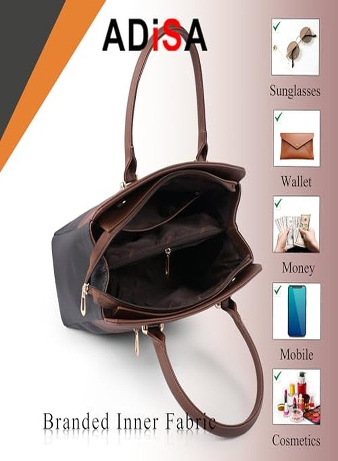 ADISA Color Block handbag shoulder bag satchel for women and girls with sling belt (AD4088-BLA) - Image 5