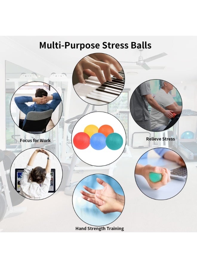 Peachjoy Stress Ball Portable Squeeze Stress Relief Balls Strengthen Hand Exercise and Relieve Tension Hand Exerciser Grip Strengthener Stress Relief, 5PCS - Image 2