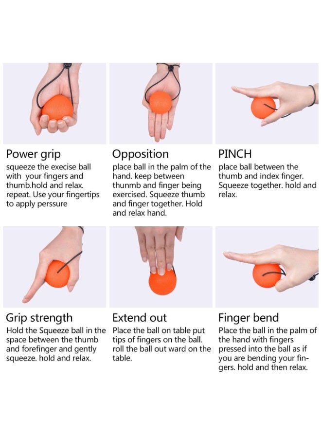 Peachjoy Stress Ball Portable Squeeze Stress Relief Balls Strengthen Hand Exercise and Relieve Tension Hand Exerciser Grip Strengthener Stress Relief, 5PCS - Image 4