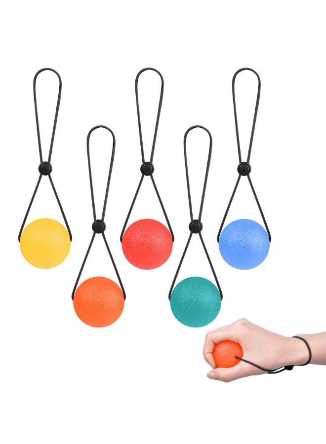 Peachjoy Stress Ball Portable Squeeze Stress Relief Balls Strengthen Hand Exercise and Relieve Tension Hand Exerciser Grip Strengthener Stress Relief, 5PCS - Image 1