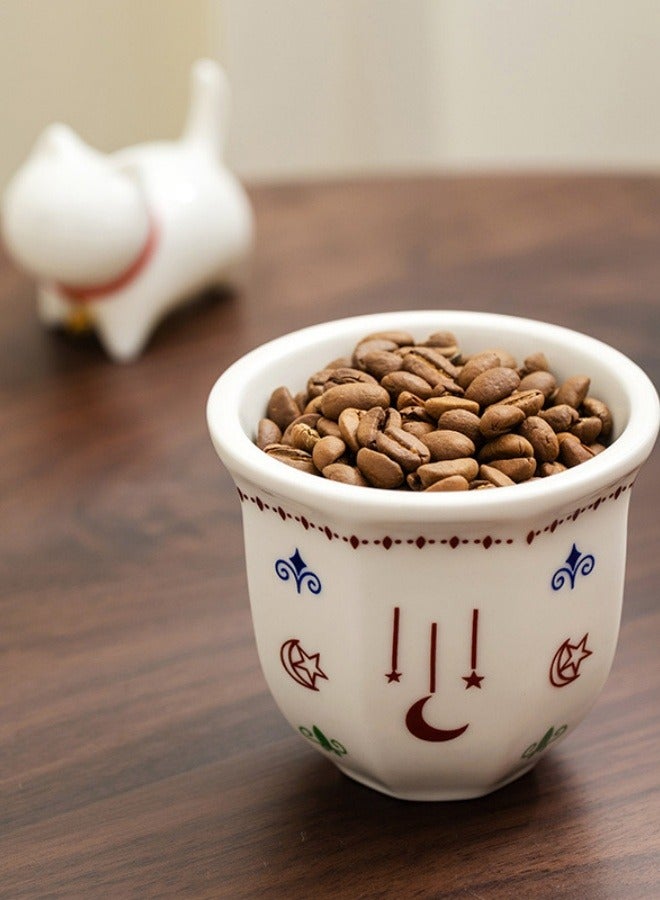 Vintage Star-Moon Pattern Ceramic Cup - 250ML Capacity, Multi-Purpose Mug for Coffee, Tea & Water, Artistic Decorative Cup for Home & Office - Image 1