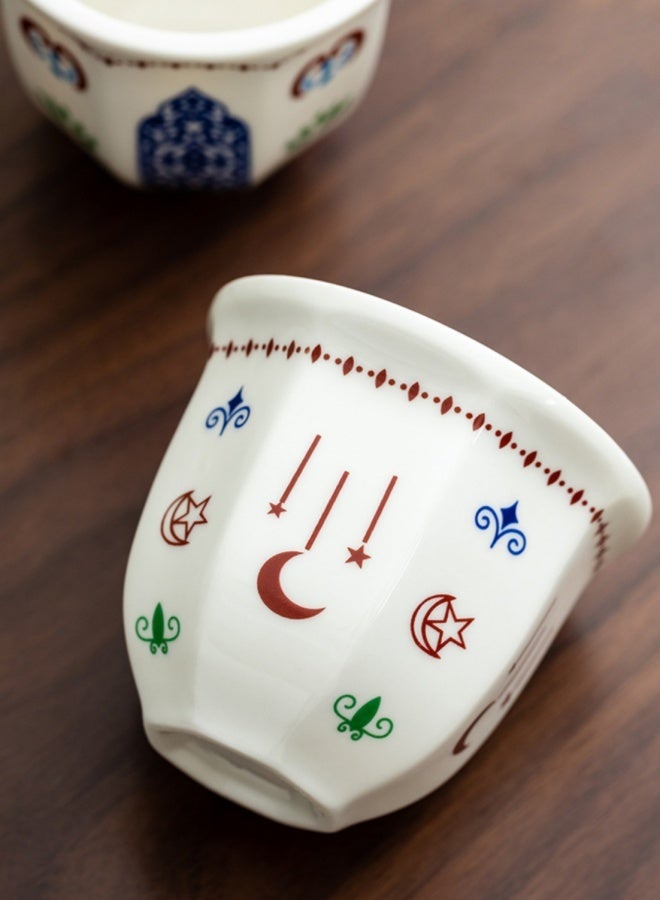 Vintage Star-Moon Pattern Ceramic Cup - 250ML Capacity, Multi-Purpose Mug for Coffee, Tea & Water, Artistic Decorative Cup for Home & Office - Image 3