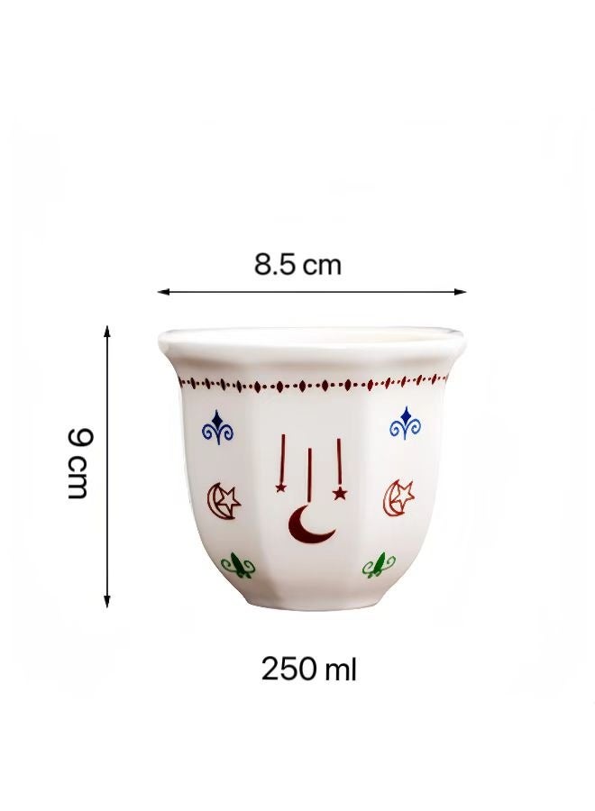 Vintage Star-Moon Pattern Ceramic Cup - 250ML Capacity, Multi-Purpose Mug for Coffee, Tea & Water, Artistic Decorative Cup for Home & Office - Image 5