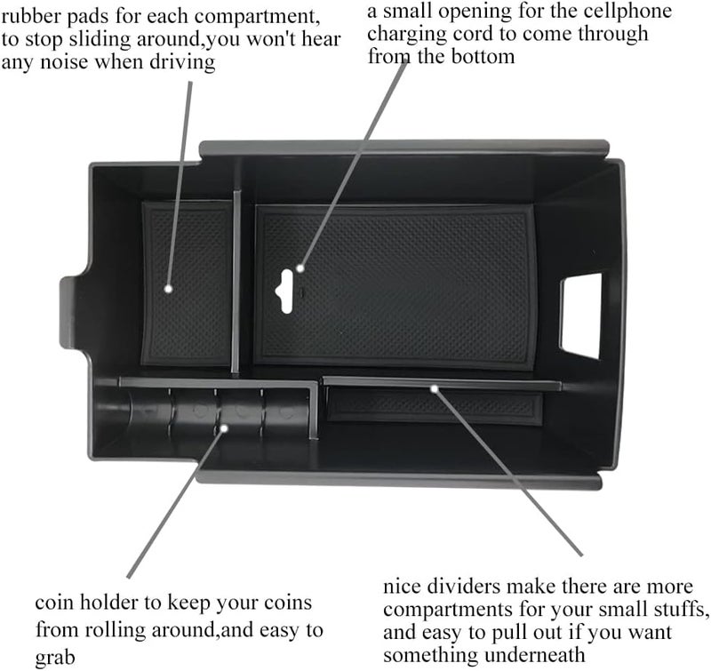 Vesul Armrest Secondary Storage Box Glove Pallet Center Console Tray Fits on Chevrolet Equinox 2018 2019 - Image 2