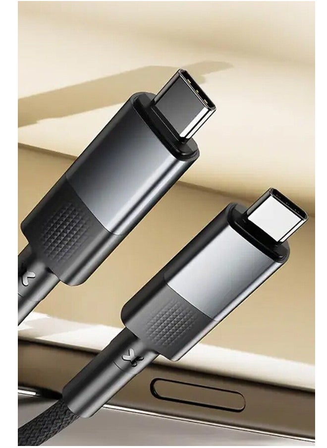 Generic 240W Type-C to Type-C (USB 4.0) Braided Fast Charging Cable - Grey  - Image 3