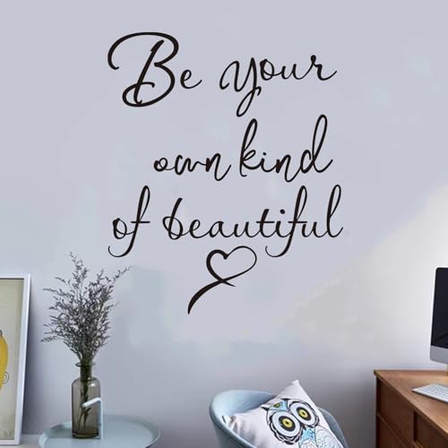 SEATUNE Inspirational Quotes Bedroom Wall Stickers: Women Beautiful Home Positive Vinyl Art Wall Decals - Living Room Bathroom Kitchen Family Wall Decor - Be Your Own Kind of Beatiful 15" X 18" - Image 5