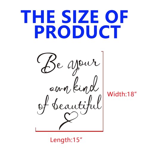 SEATUNE Inspirational Quotes Bedroom Wall Stickers: Women Beautiful Home Positive Vinyl Art Wall Decals - Living Room Bathroom Kitchen Family Wall Decor - Be Your Own Kind of Beatiful 15" X 18" - Image 3