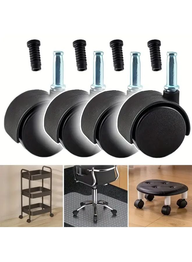 4pcs Heavy Duty 1.5 Inch Metal Casters with 360 Swivel Locking Mechanism - Image 1