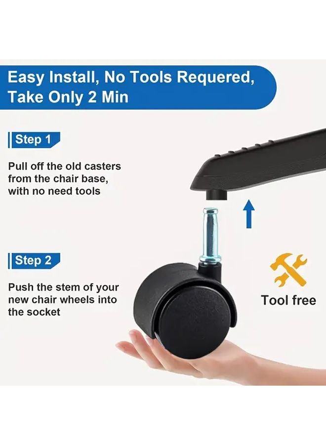 4pcs Heavy Duty 1.5 Inch Metal Casters with 360 Swivel Locking Mechanism - Image 5