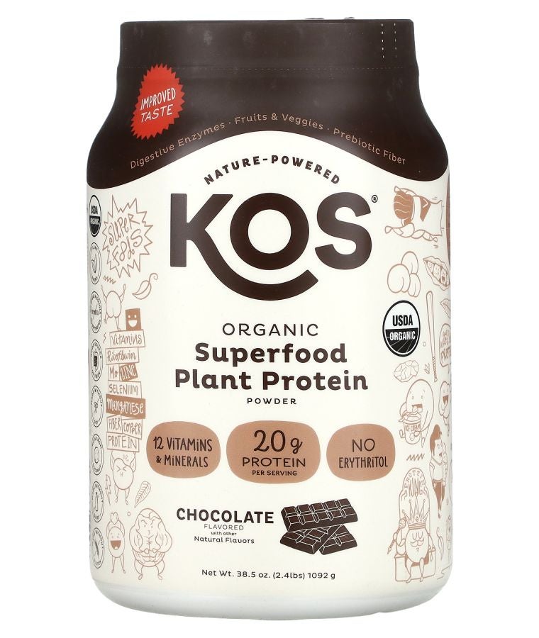 KOS Organic Superfood Plant Protein Powder Chocolate 2.4 lbs (1092 g)