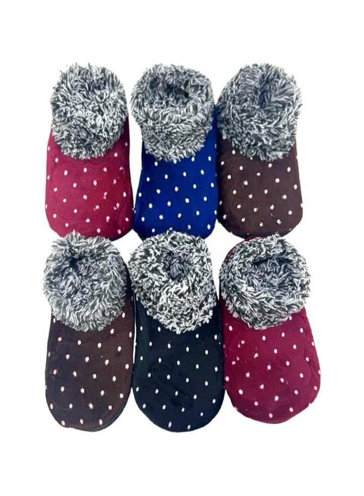 DeloPik 6 pair Baby Non Slip Socks, Kids Socks for Boys and Girls, Anti Skid Floor Socks indoor 4-6 years - Image 1