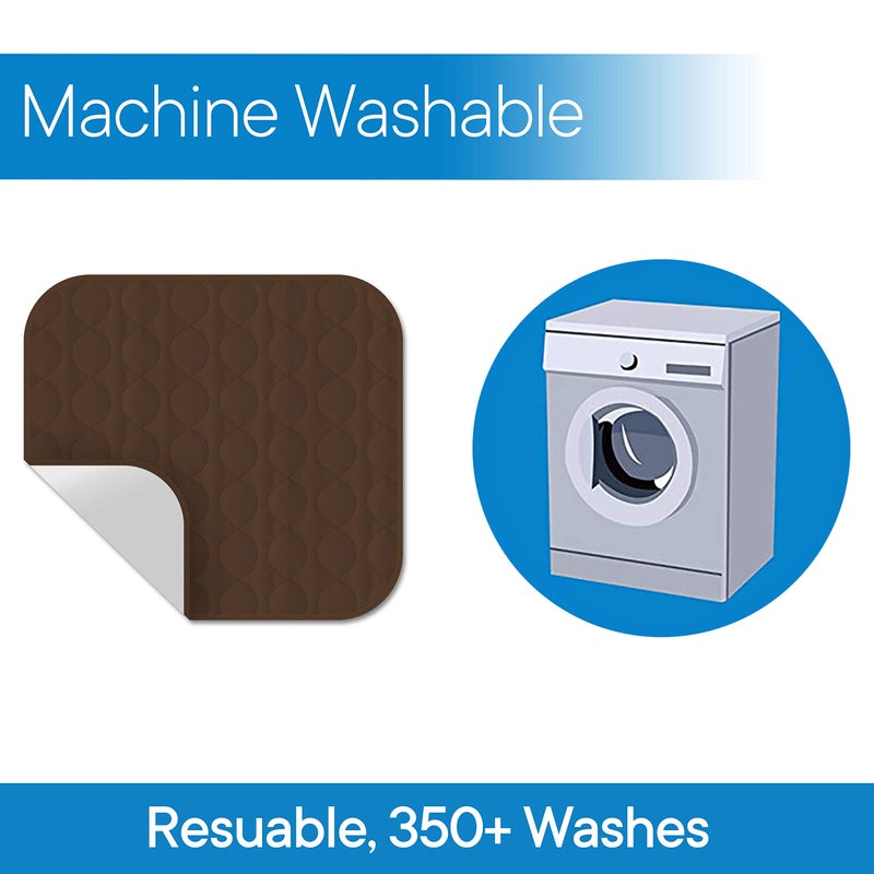RMS Washable & Reusable Incontinence Chair Pad, Seat Protector & Bed Pad (Brown) - Image 5