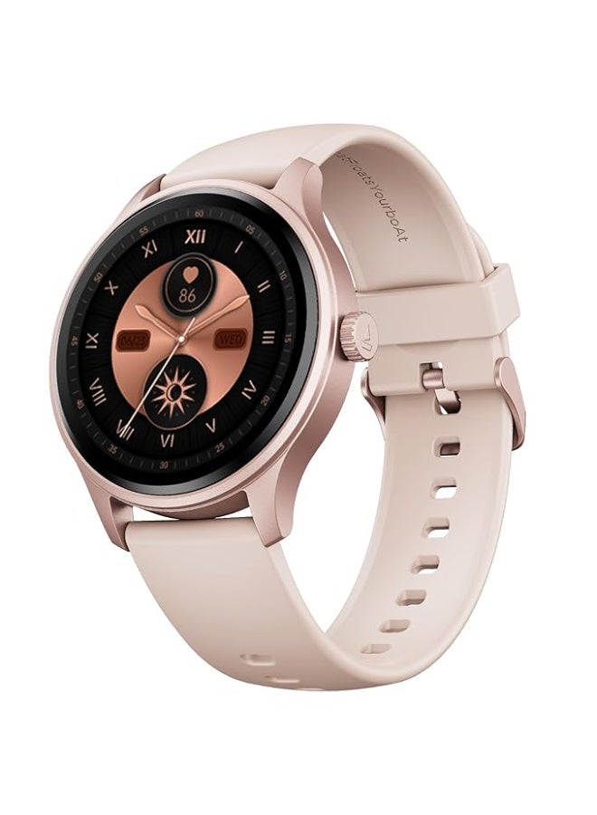 Boat Lunar Discovery Neo, 1.39" (3.5 cm) Round HD Display, Premium Metallic Finish, Animated Watchfaces, 100+ Sports Mode, Bluetooth Calling, Smart Watch for Men & Women (Cherry Blossom) - Image 1