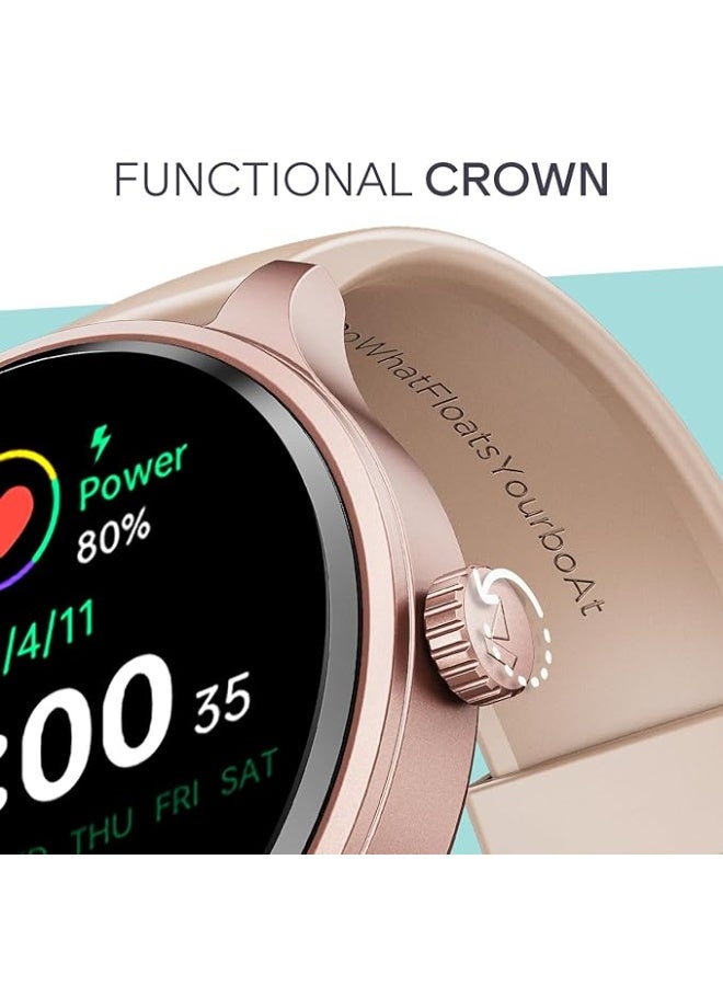 Boat Lunar Discovery Neo, 1.39" (3.5 cm) Round HD Display, Premium Metallic Finish, Animated Watchfaces, 100+ Sports Mode, Bluetooth Calling, Smart Watch for Men & Women (Cherry Blossom) - Image 4