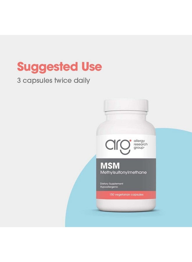 Allergy Research Group - MSM 500 mg - Methylsulfonylmethane, Joint Health - 150 Vegetarian Capsules - Image 4