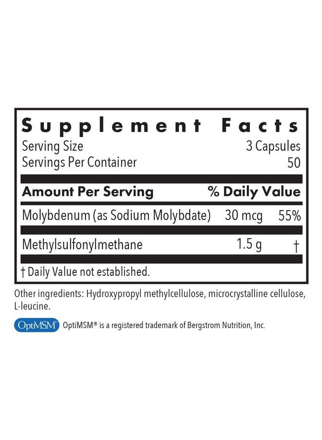Allergy Research Group - MSM 500 mg - Methylsulfonylmethane, Joint Health - 150 Vegetarian Capsules - Image 3