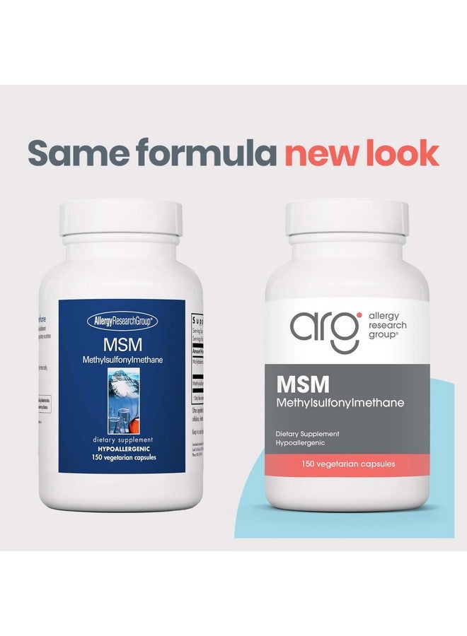 Allergy Research Group - MSM 500 mg - Methylsulfonylmethane, Joint Health - 150 Vegetarian Capsules - Image 2