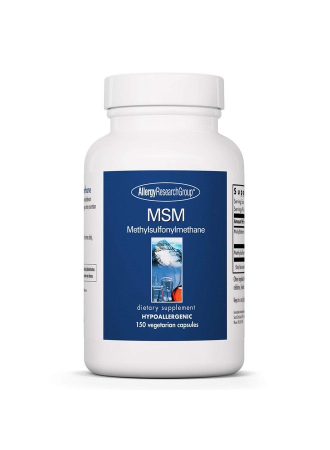 Allergy Research Group - MSM 500 mg - Methylsulfonylmethane, Joint Health - 150 Vegetarian Capsules - Image 1