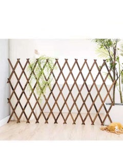 LINGWEI 4 Pieces Portable Wooden Lattice Wall Fence Panel