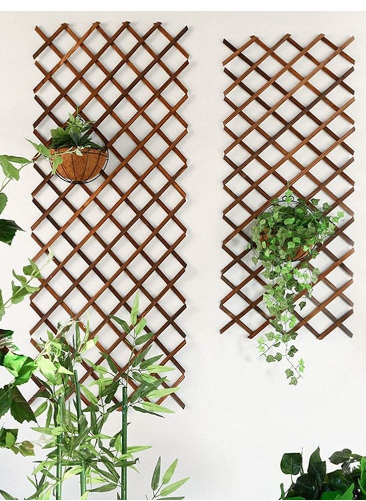 LINGWEI - LINGWEI 4 Pieces Portable Wooden Lattice Wall Fence Panel - Image 1