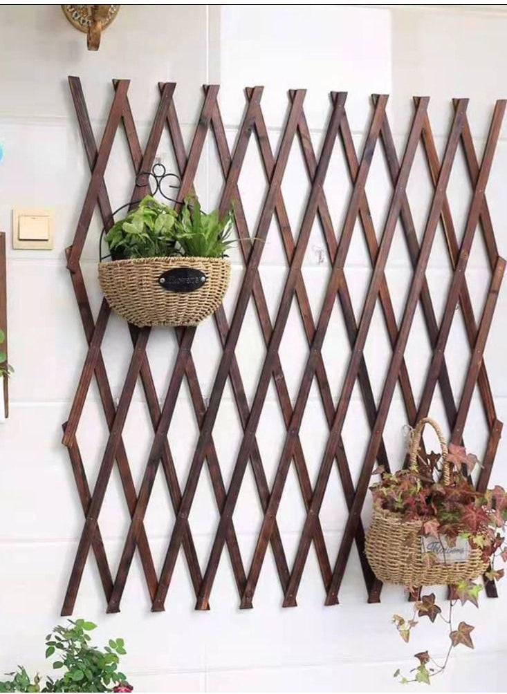 LINGWEI - LINGWEI 4 Pieces Portable Wooden Lattice Wall Fence Panel - Image 1