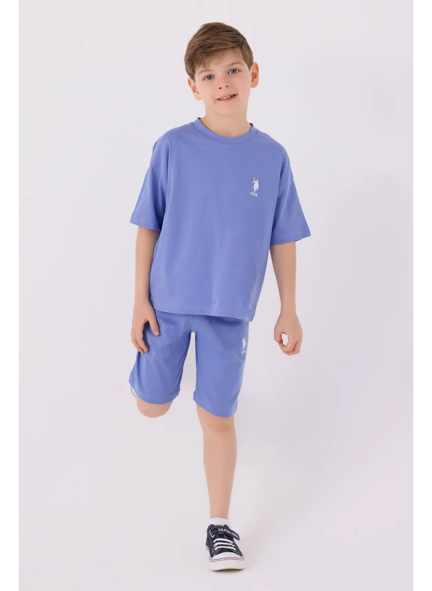 U.S. Polo Assn. Boys Lavender Bermuda Set