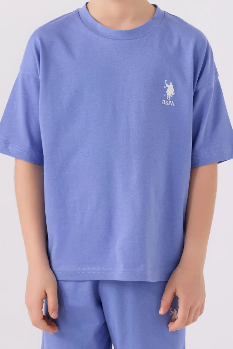 U.S. Polo Assn. Boys Lavender Bermuda Set