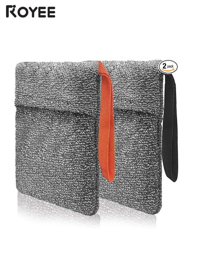 Royee 2 Pack Soap Bag Gentle Roughness,Bar Soap Pouch Saver Pocket,Exfoliating Body Scrubber Shower Bath Sponge Loofah (Grey) - Image 1