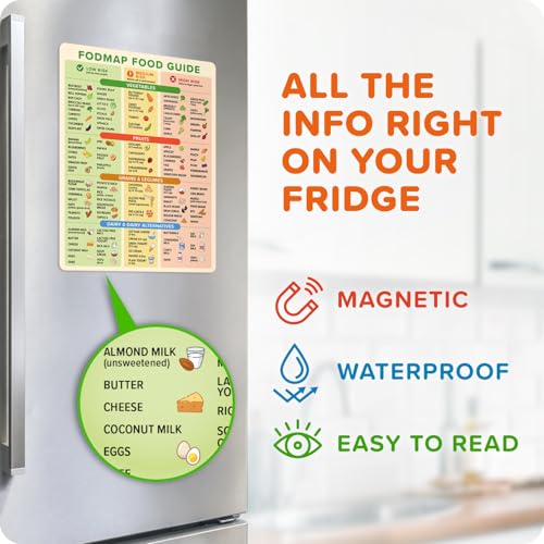 Levain & Co FODMAP Chart Fridge Magnet - Low FODMAP Food Cheat Sheet with Portion Sizes - Digestive Gut Health Fridge Accessories - IBS Diet Chart Refrigerator Magnet - Low FODMAP Diet for Gut Support IBS Relief - Image 5