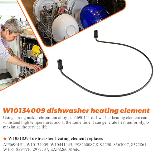Blutoget Upgrade W10518394 W10441445 W10134009 Dishwasher Heating Element by Blutoget -Fit for Whirlpool Dishwasher Heating Element Kenmore Kitchen-Aid Maytag Dishwasher Replace AP5690151 PS8260087 W10518394VP - Image 4