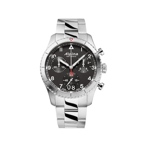 Alpina Men's Startimer Chronograph Big Date Swiss Quartz Stainless Steel Sapphire Crystal Watch, 41mm - Image 4