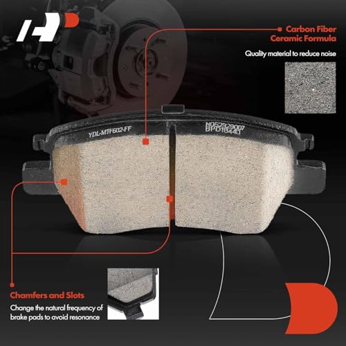 A-Premium Front Ceramic Disc Brake Pads Set Compatible with Chevrolet Cruze 2016-2019, Volt 2016-2019, Bolt EV 2017-2021, 4 Pcs - Image 3