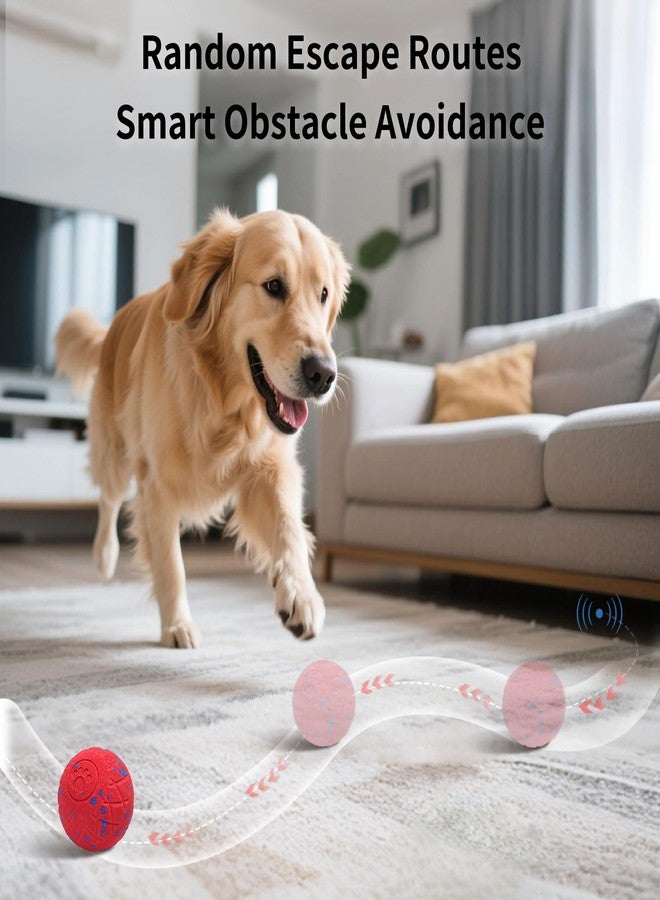 SCHITEC Smart Interactive Dog Toy Ball - Automatic Moving & Bouncing Balls for Large Dogs, Rechargeable Motorized Dog Ball, Stimulating Pet Toy for Active & Bored Medium Large Dogs (Red) - Image 2
