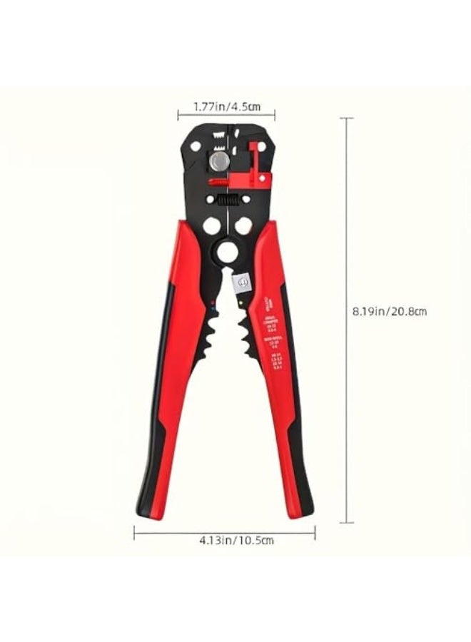 Wire Crimping tool Wire crimper,stripper and cutter for insulated/Bare/Heat Shrink connectors Multifunctional stripping pliers-Red - Image 5