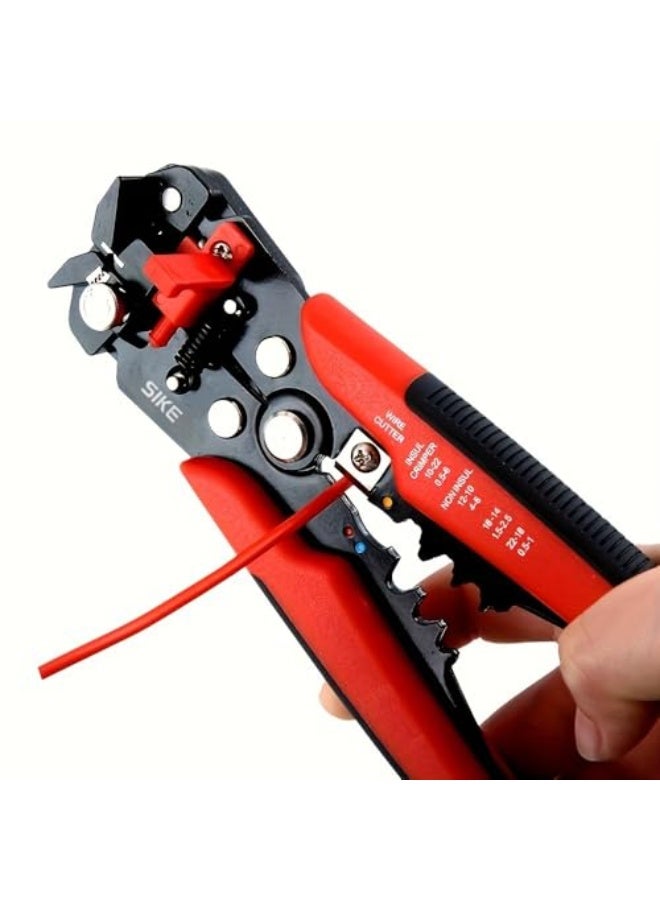 Wire Crimping tool Wire crimper,stripper and cutter for insulated/Bare/Heat Shrink connectors Multifunctional stripping pliers-Red - Image 1