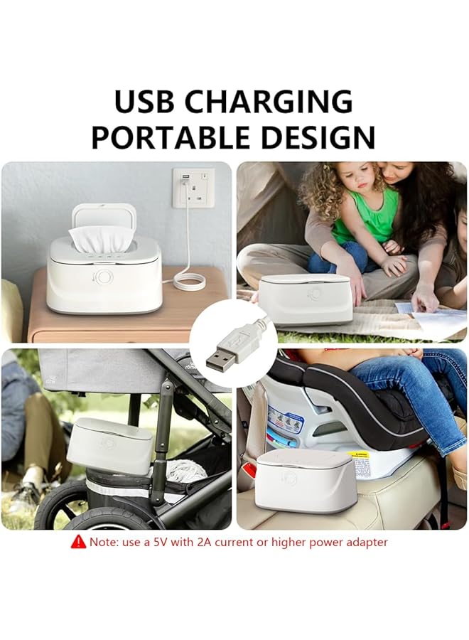 Azonee Baby Wipe Warmer And Wet Wipes Dispenser 3 Modes Temperature Control Large Capacity With Night Light Portable Diaper Wipes Warmer For Newborns Baby Shower Gifts - Image 2