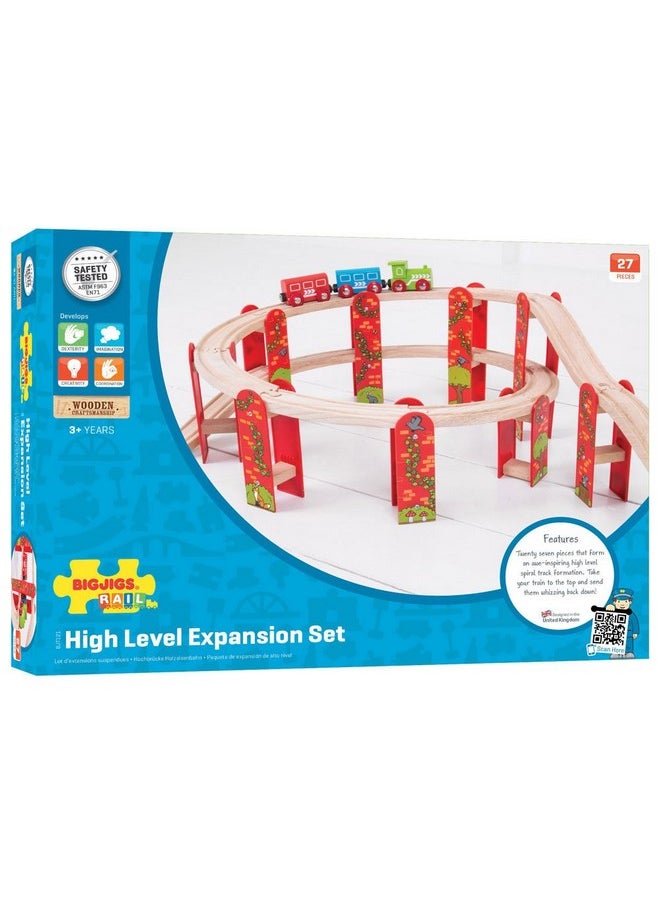 Bigjigs Rail Bigjigs Rail, High Level Train Track Expansion Pack, Wooden Toys, Bigjigs Train Accessories, Wooden Train Track, Train Toys, Wooden Toys for 3 4 5 Year Olds  - Image 5