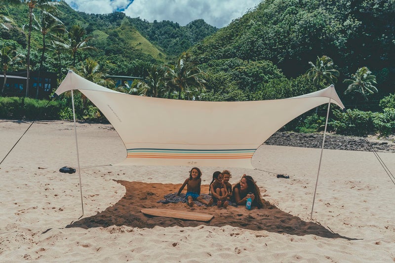 Neso Portable Beach Tent Sun Shelter with Sand Anchor - Lightweight Beach Shade Canopy - Easy Setup for Family Outings - Patented Reinforced Corners - UPF 50+ Sun Protection - 7 x 7ft - Rainbow - Image 2