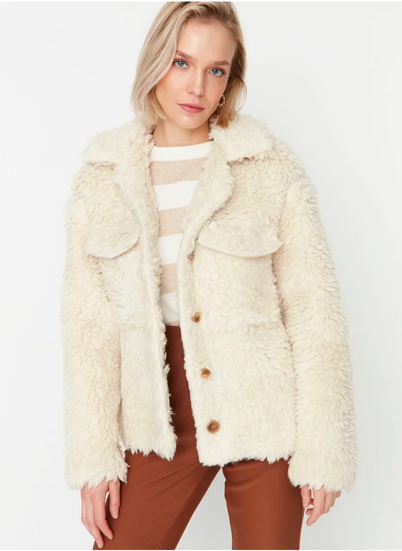 trendyol Pocket Detail Plush Coat