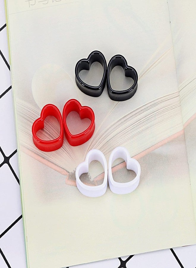 Qmcandy 6pcs Heart Shape Acrylic Ear Tunnels Plugs Set Mix Color Stretcher Expander Ear Gauge 1/2 inch - Image 3