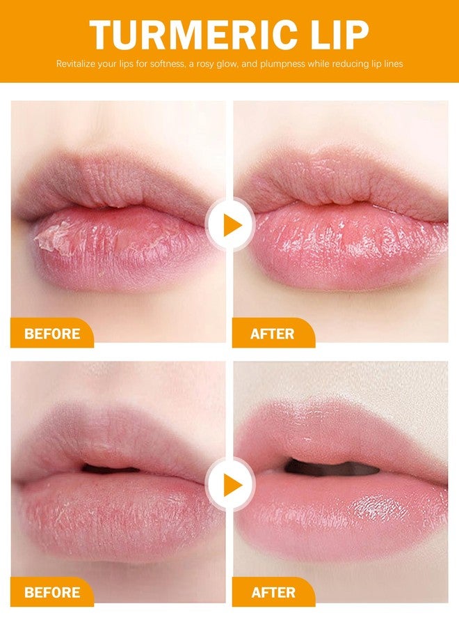 DuaTana 2PCS Turmeric Lip Balm,Hydrating Turmeric Lip Balm with Turmeric Oil For Dark Lips, Long-Lasting Natural Nourishing Balm Moisturizer for Dry, Cracked Lips Exfoliator Scrub Softening Lip Care Set - Image 3