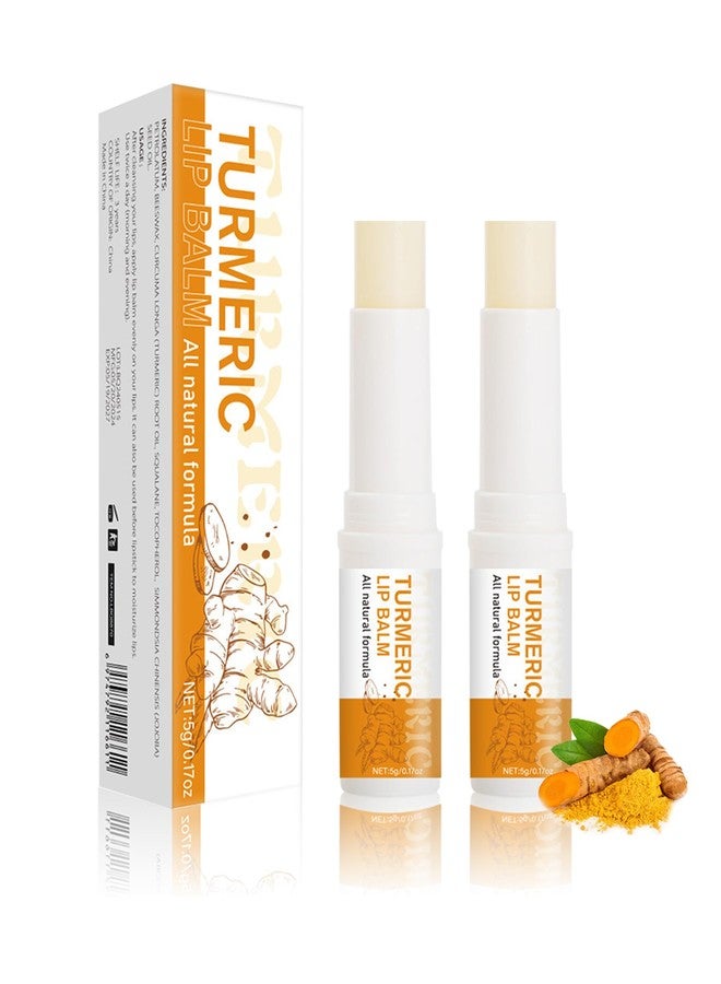 DuaTana 2PCS Turmeric Lip Balm,Hydrating Turmeric Lip Balm with Turmeric Oil For Dark Lips, Long-Lasting Natural Nourishing Balm Moisturizer for Dry, Cracked Lips Exfoliator Scrub Softening Lip Care Set - Image 1