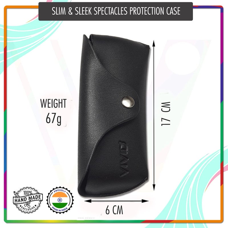 Vivid غطاء علبة نظارات VIVID Vision للبالغين خفيف الوزن للجنسين | حماية النظارات | علبة نظارات | صندوق نظارات | إغلاق - زر | جلد صناعي - Image 4