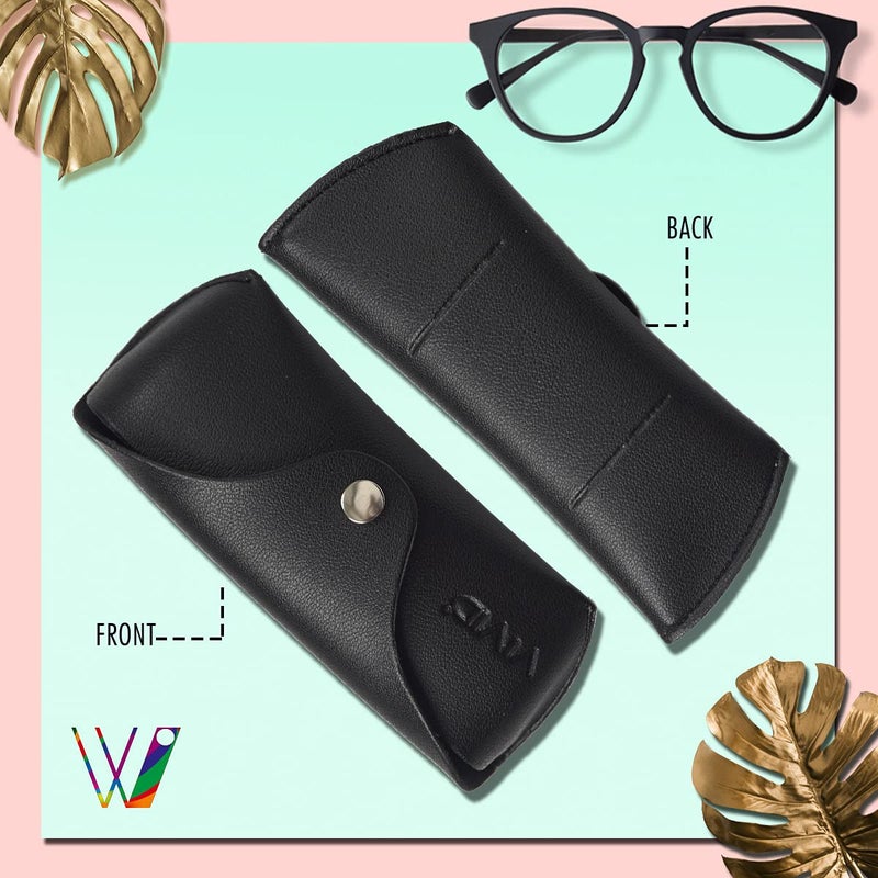 Vivid غطاء علبة نظارات VIVID Vision للبالغين خفيف الوزن للجنسين | حماية النظارات | علبة نظارات | صندوق نظارات | إغلاق - زر | جلد صناعي - Image 3