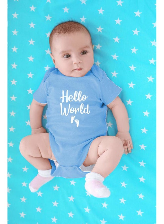 CBTwear Hello World Baby Bodysuit - Cute Boy Girl Newborn Clothes Funny Infant Unisex Comfy Humor Romper (Newborn, Light Blue) - Image 4