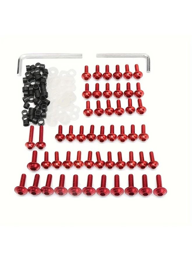 158PCS Red Universal Aluminum Windscreen Screws Fasteners Motorcycle Fairing M5 M6 Bolts Nut - Image 4
