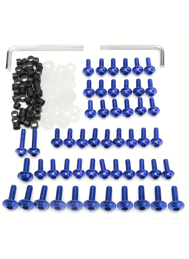 158PCS Red Universal Aluminum Windscreen Screws Fasteners Motorcycle Fairing M5 M6 Bolts Nut - Image 2